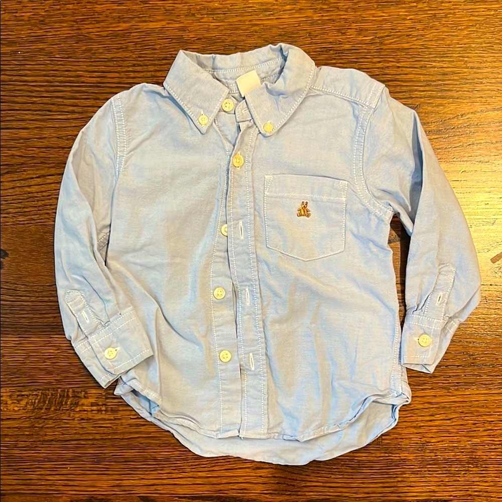 GAP Blue Button Down Shirt Relaxed Fit Short Sleeve
